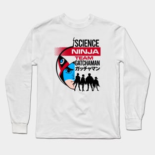 Gatchaman Battle of the Planets - Half head text Long Sleeve T-Shirt